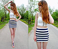 Striped skirt - Top, Bershka, Skirt, Bershka, Sandals, Weeken, Hannnah P, Poland