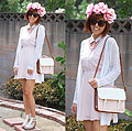 PASTEL PINK SUMMER, BUTTON UP DRESS, Weeken, FLORAL HEADBAND, Weeken, TOTE SHOULDER BAG, Weeken, Joanne Kim, United States