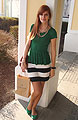 Green peplum, Peplum top, H&M, Skirt, H&M, Mirka Germanova, Slovakia