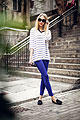 Na Na Na - Blue glitter pants, H&M, Striped tshirt, Weeken, Martina M, Finland