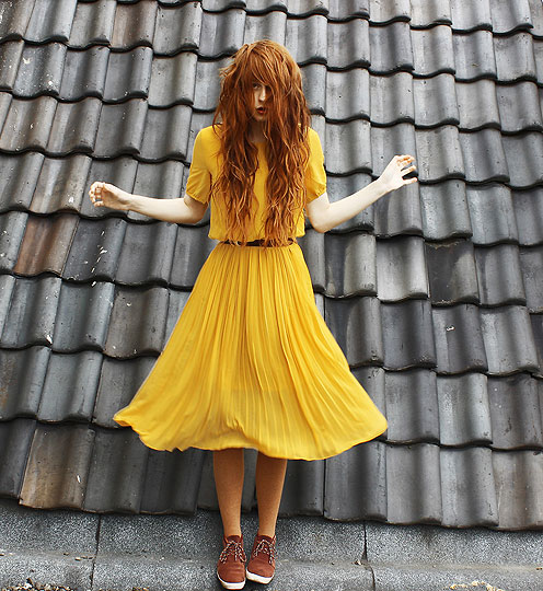 Yellow yearning, Nadia Esra, Dress, Weeken, Tights, H&M, Belt, Weeken, Nadia Esra, 