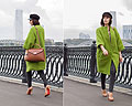 Green coat - Coat, Weeken, Shoes, Weeken, Bag, Weeken, Jeans, LEE, Rita Galkina, Russia
