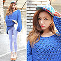 Blue sweater, Sweaters, Weeken, Jeffrey campbell, Weeken, Pants, Weeken, Sora Park, Korea