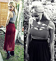 Burgundy & Monochrome, Chiffon Maxi Skirt, Weeken, Cut Out Crop Top, Topshop, Black Doc Martens, Dr. Martens, Tasha B, United States