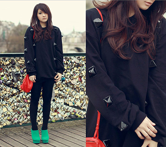 Padlocks - Studded sweater, Weeken, Pandora sling bag, Givenchy, Anastasia Siantar, Indonesia