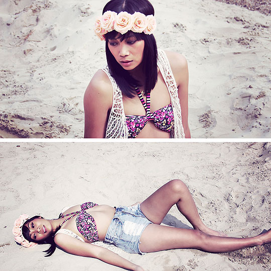 TAKE ME TO HAWAII., Anjelica Lorenz, Bikini top, Weeken, Shorts, Weeken, Floral headband, H&M, Swm, Weeken, Anjelica Lorenz, 