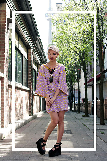 Lilac and mustard - Dress, H&M, Necklace, Weeken, Shoes, Weeken, Dani Roche, Canada