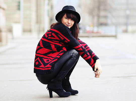 Red aztèque - Sweaters, Weeken, Pants, Weeken, Heels-wedges, Weeken, Estelleblogmode, France