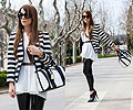 THE HUNTREND: B&W Stripes, Sunglasses, Prada, Blazer, Mango, Shirt, Mango, Leggings, Weeken, Shoes, Mango, Handbag, Weeken, Guiri Uribe, Spain