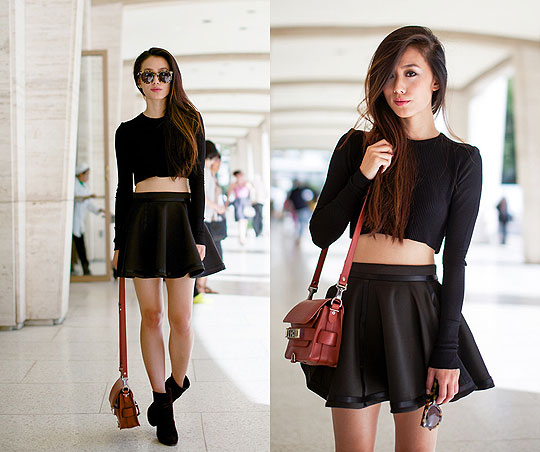 Black uniform - PS11 mini, Proenza Schouler, Newbury boot, Weeken, Top, Weeken, Jenny Ong