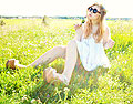 Midsummer Fields, Flower Crown, Weeken, Sunglasses, Weeken, Dress, Weeken, Platform Shoes, Weeken, Amanda Brohman, Sweden