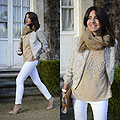 White & beige angel, Jacket, ASOS, Sweater, Weeken, Jeans, Weeken, Shoes, Zara, Clutch, Zara, Alexandra Per, Spain