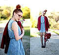 Redwine - Oversize Coat, Weeken, Red bag, Weeken, Blue dress, Weeken, Cats wedges, Weeken, Chloe D, France