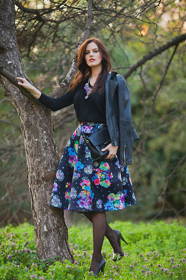 IN THE FOREST, Viktoriya Sener, LEATHER JACKET, Mango, NECKLACE, Weeken, SWEATER, Zara, SKIRT, Holly Fulton, BAG, Zara, HEELS, ASOS, Viktoriya Sener, 