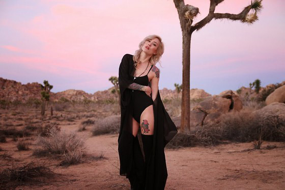 Witchy Woman, Brittany Bao, BASIC BODY SUIT, American Apparel, THIGH HIGH SOCKS, American Apparel, SHEER CHIFFON MAXI KIMONO, Weeken, ROSARY NECKLACE, Weeken, EMMA BOOTS, Zara, Brittany Bao, 