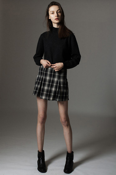 Simple love - Checked skirt, Zara, Boots, Zara, Maria Joanna, Poland