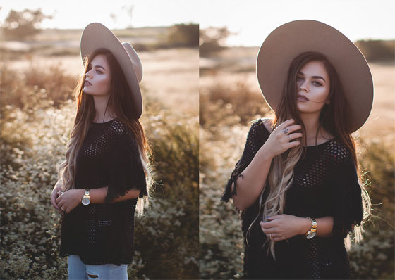 Black Fringe - Hat, Weeken, Fringe Sweater, Weeken, Gold Watch, Weeken, Alexandra Ford, United States