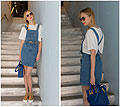 Denim street style! - Steve J. denim skirt and top, Weeken, Sophie Hulme bag, Weeken, Aperlai shoes, Weeken, Anastasiia Masiutkina, Ukraine