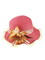 Wavy edge large brimmed hat