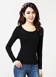 Autumn round neck long-sleeved knit shirt bottoming
