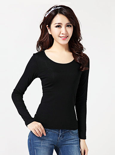 Autumn round neck long-sleeved knit shirt bottoming Autumn round neck long-sleeved knit shirt bottoming