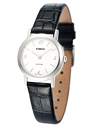 Simple white plate leather strap quartz female table