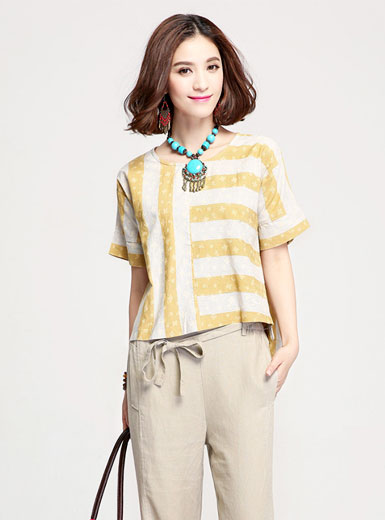 Striped short sleeved shirt