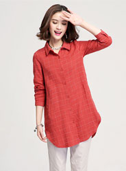 Long Plaid Shirt lotus swing