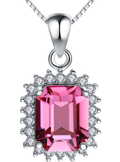 Micro-inlaid crystal female pendant