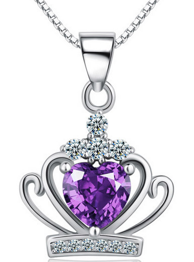 Love Purple Diamond Crown Pendant Love Purple Diamond Crown Pendant