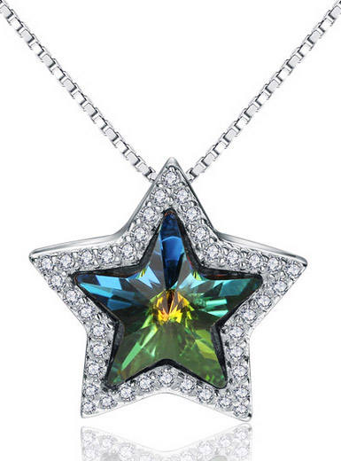 Micro-set zirconia star style silver pendant Micro-set zirconia star style silver pendant
