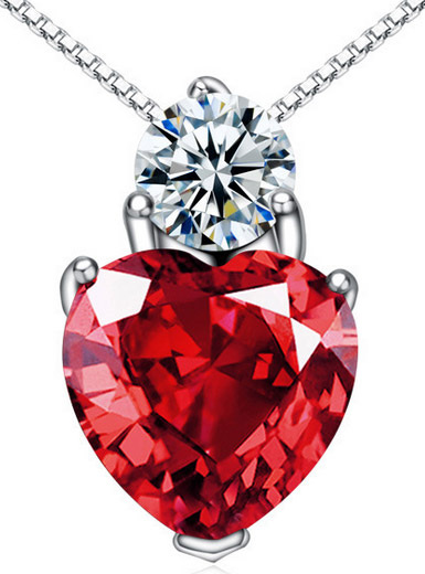 925 sterling silver necklace red crystal female models pendants 925 sterling silver necklace red crystal female models pendants
