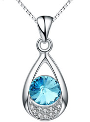 925 sterling silver Korean-style drop-shaped zircon Choi Po crystal