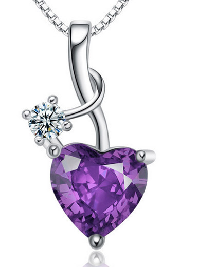 Amethyst CZ Drops Necklace