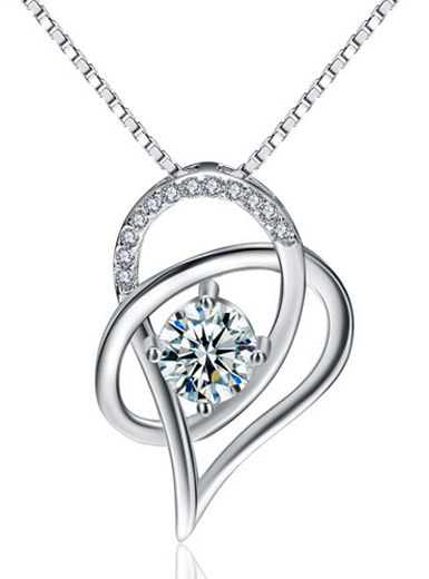 S925Silver Love hollow hollow inlaid zircon pendant S925Silver Love hollow hollow inlaid zircon pendant