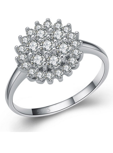 S925 sterling silver ring personalized Korean version of the high-end custom wedding ring snow S925 sterling silver ring personalized Korean version of the high-end custom wedding ring snow