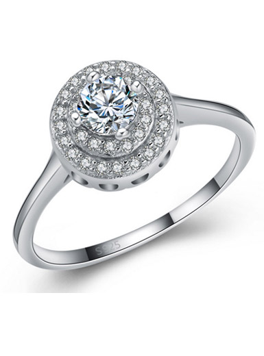 925 sterling silver ring Korean fashion wedding ring custom bride