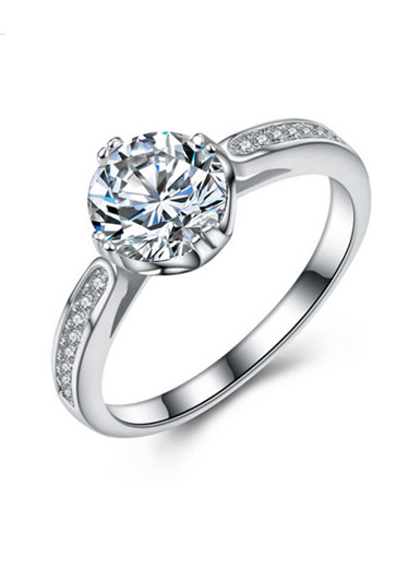 S925 sterling silver ring high - end fashion temperament diamond wedding guide