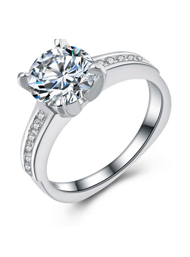 S925 sterling silver ring fashion temperament micro-diamond ring