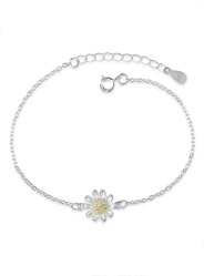 Small Daisy Bracelet in Sterling Silver