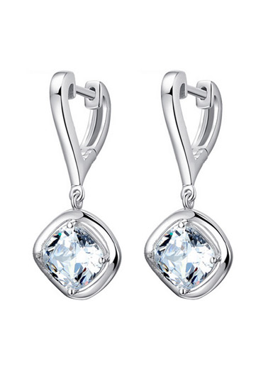 925 sterling silver Korean style diamond earrings