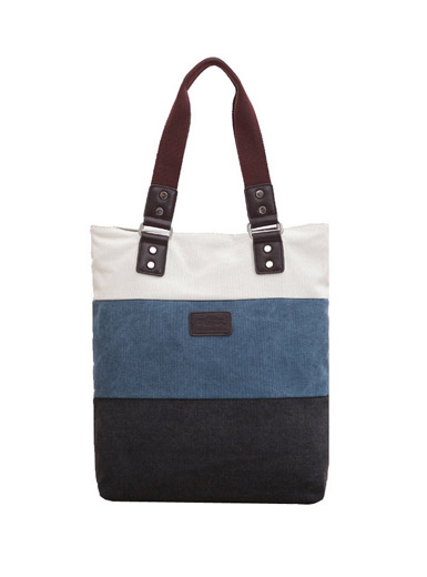 The new vertical section canvas fashion hit color handbag canvas