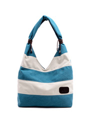 The new striped canvas simple casual wild shoulder bag
