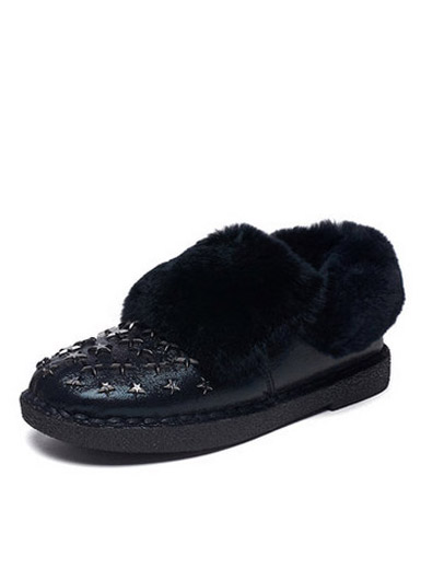 Comfortable flat with a round head star rivet snow shoes Comfortable flat with a round head star rivet snow shoes