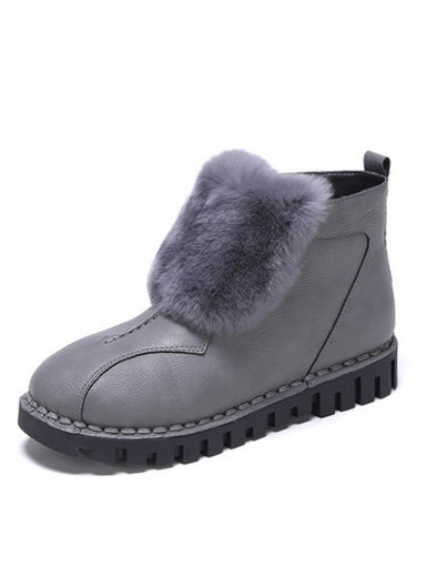 Daphne comfortable flat-bottomed fashion stitching plush snow boots