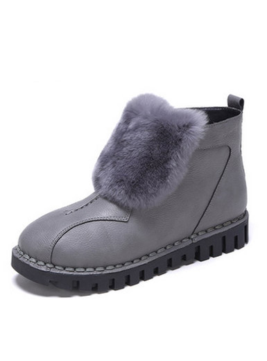 Daphne comfortable flat-bottomed fashion stitching plush snow boots Daphne comfortable flat-bottomed fashion stitching plush snow boots