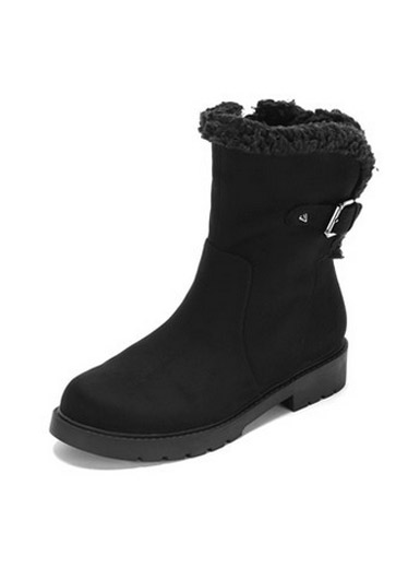Daphne winter new flat wild round buckle decorated snow boots Daphne winter new flat wild round buckle decorated snow boots