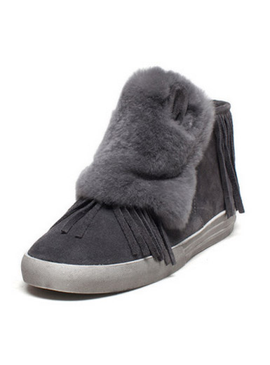 Vivifleurs classic round low-heeled sweet short tassel fringed boots Vivifleurs classic round low-heeled sweet short tassel fringed boots