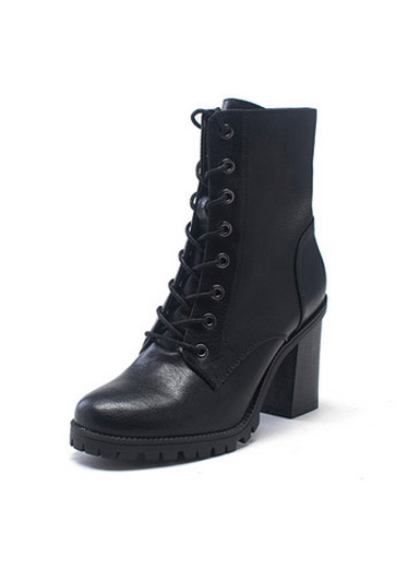 Daphne winter high-heeled round with a round head with PU boots