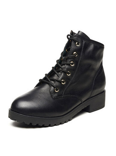 Daphne winter rough with a round head with leather boots Martin boots Daphne winter rough with a round head with leather boots Martin boots